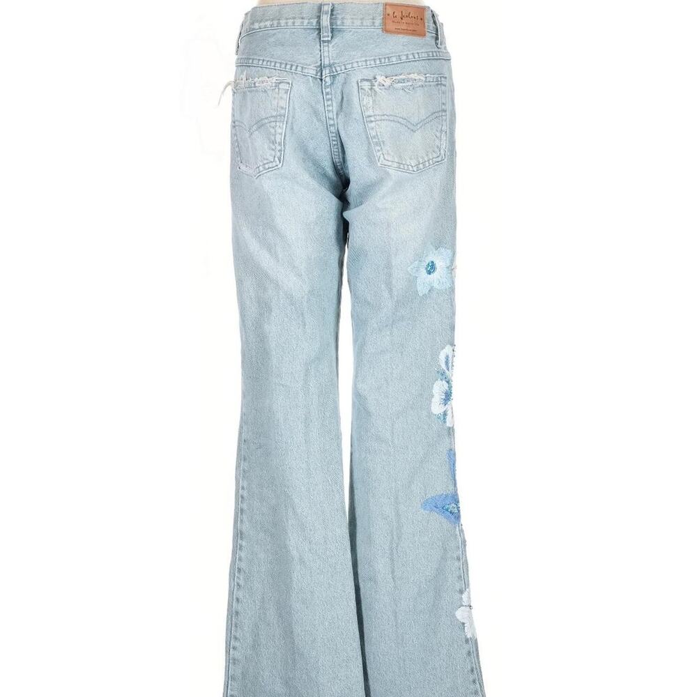 Y2k vintage low rise flare emboirdered jeans xs - Picture 5 of 7